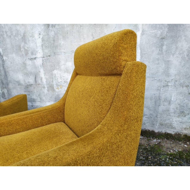Set of Vintage Mustard Velvet Armchairs, 1960s For Sale - Image 9 of 18