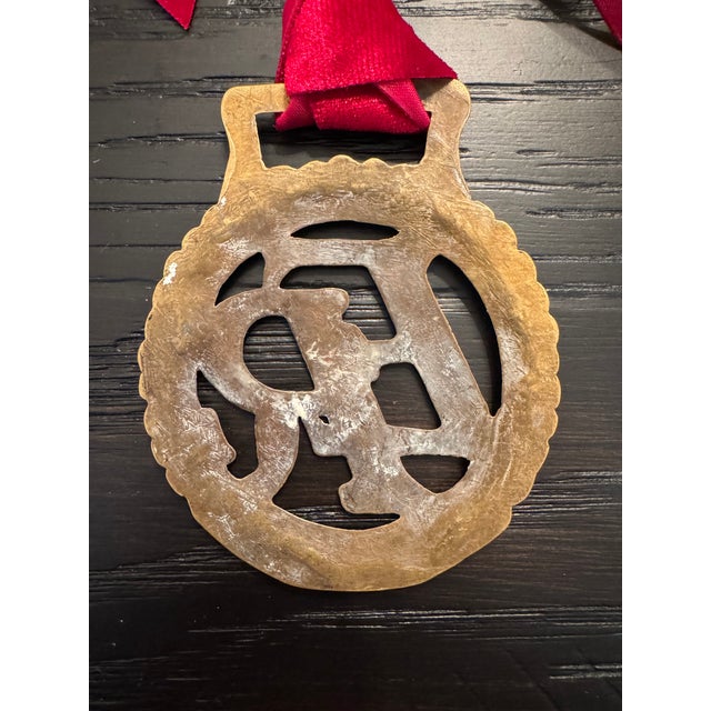 English Vintage English Horse Brass Ornament For Sale - Image 3 of 3