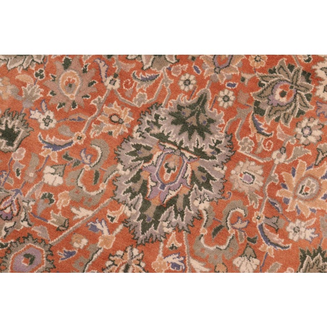 Shabby Chic Pak-Persian Orange/Tan Wool Rug - 8'0'' X 10'1'' For Sale - Image 4 of 9