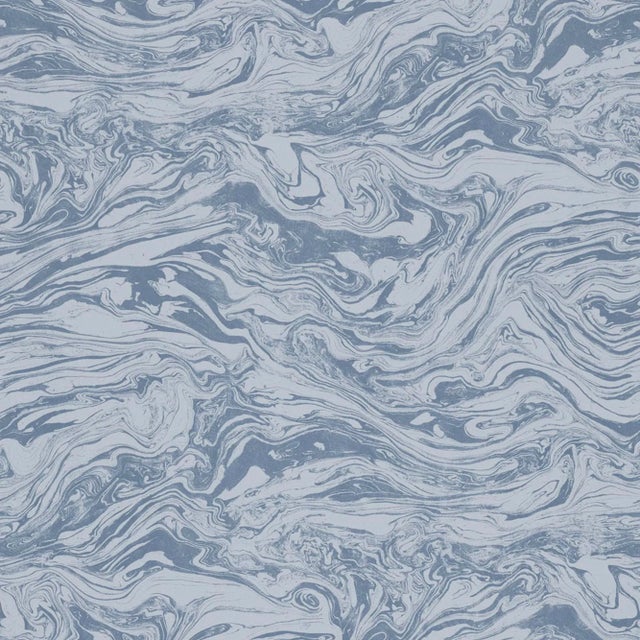 Contemporary Schumacher Romeo Wallpaper in Lapis For Sale - Image 3 of 3
