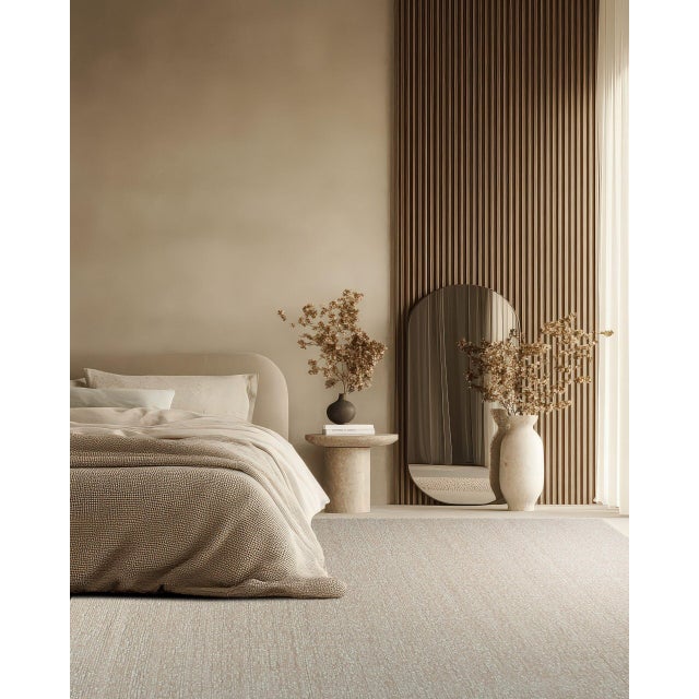 Contemporary 6x9 Freya Graceful Pink Minimalist Contemporary Handmade Wool Carpet Rug For Sale - Image 3 of 8