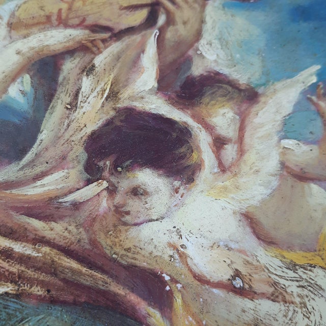 Ecstasy Figures Angels, 1800s, Oil on Panel and Wood, Framed For Sale - Image 6 of 14