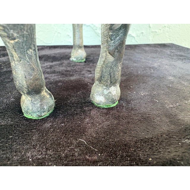 Metal Vintage Cast Metal Horse Sculpture With Ornate Saddle Detailing For Sale - Image 7 of 8