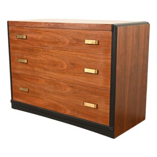 Donald Deskey Style Art Deco Walnut Dresser or Chest of Drawers, Circa 1940s For Sale