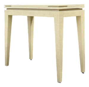 Vintage Custom Built Grasscloth Extendable Console/Game Table
