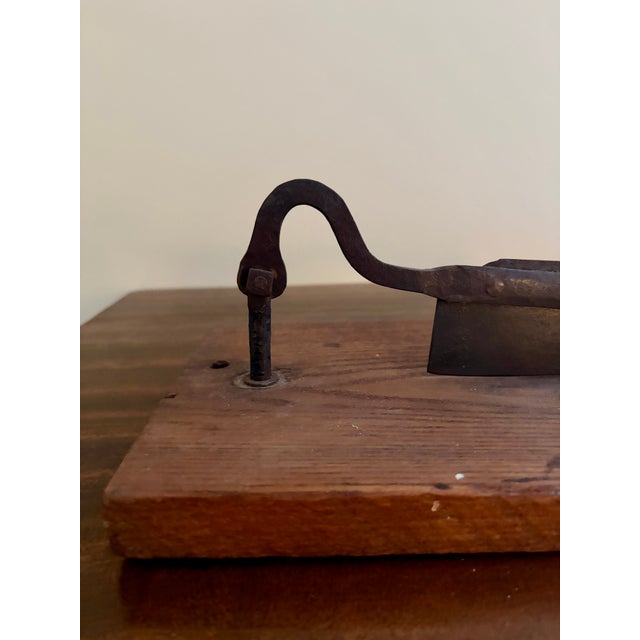 Early 20th Century Antique French Country Wooden & Iron Herb Cutter or Cheese Board For Sale - Image 5 of 13