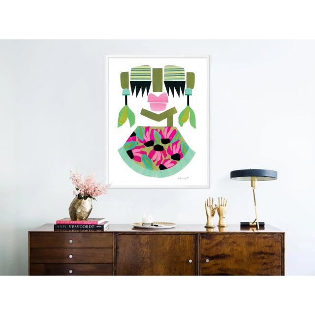 Contemporary Amara by Melvin G in White Frame, Medium Art Print For Sale - Image 3 of 4