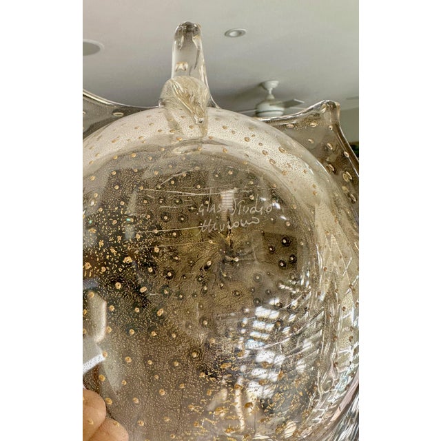 Large Murano Gold Organic Shape Centerpiece Bowl For Sale - Image 13 of 14