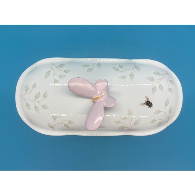 Mid-Century Modern Vintage MCM Lenox Butterfly Meadow Louise Le Luyer Desk Clock For Sale - Image 3 of 4