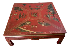 Vintage Chinoiserie Red Coffee Table