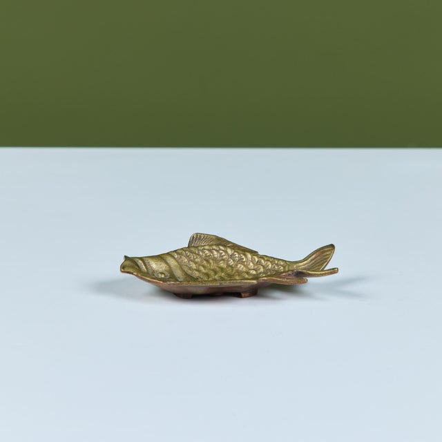 Mid 20th Century Brass Japanese Fish Dish For Sale - Image 5 of 13