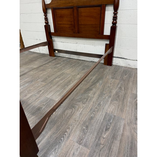 Vintage Full Size Thomasville Heirloom Collection Cherry Wood Four Poster Bed For Sale - Image 18 of 18