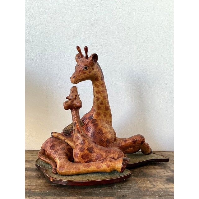 Vintage Shanghai Weave Giraffe Family For Sale - Image 4 of 6