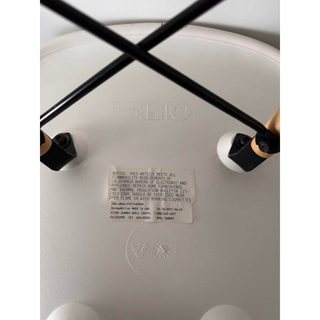 Wood Vitra Eames Upholstered Molded Plastic Side Chair For Sale - Image 7 of 13
