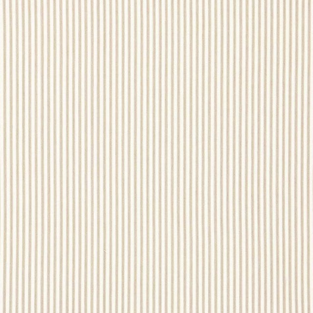 Sample - Schumacher Wellfleet Ticking Stripe Fabric in Pebble For Sale