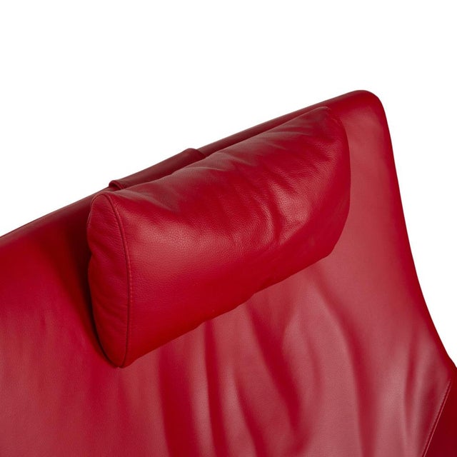 Red Leather Solo 699 Armchair with Manual Function from WK Wohnen For Sale - Image 6 of 14