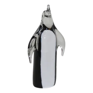 Hand Blown Art Glass Penguin Large Paperweight Sculpture
