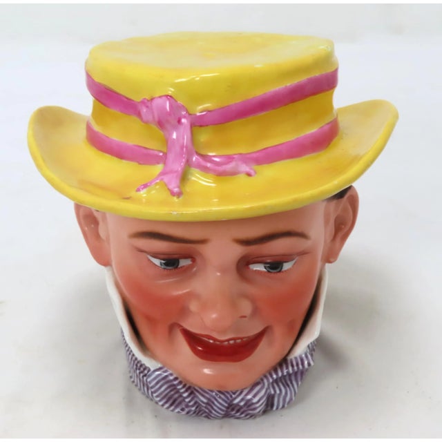 Figurative Antique Victorian French Paris Porcelain Figurative Dandy Charactor Humidor - Tobacco Jar For Sale - Image 3 of 13