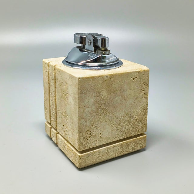 Travertine Smoking Set by Enzo Mari for Fratelli Mannelli, 1970s, Set of 2 For Sale - Image 6 of 11