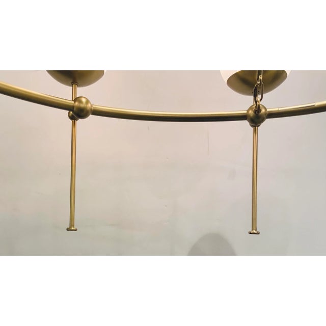 Modern Currey & Co. Modern Satin Brass Finished Montview Chandelier For Sale - Image 3 of 6