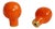 Large Modern Orange Ceramic Finials - a Pair For Sale