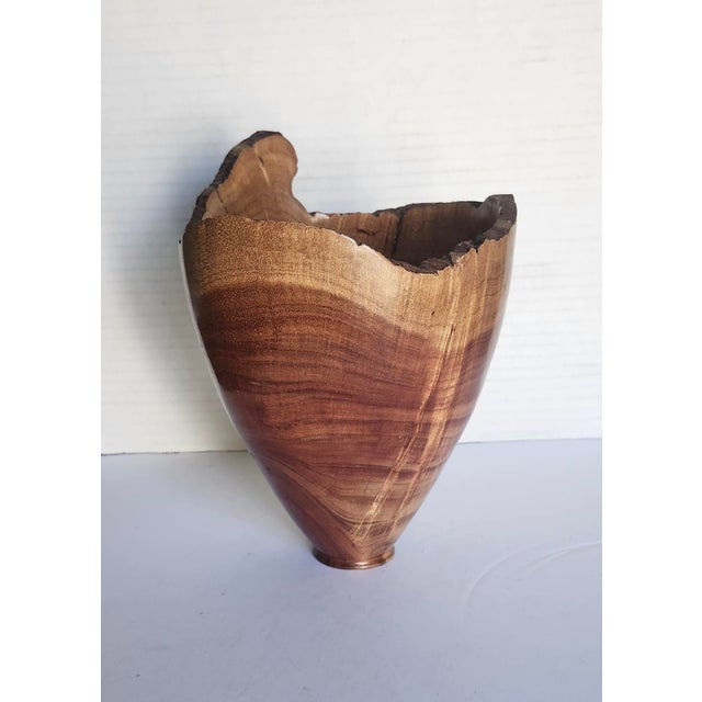 Modern D. Richardson 2012 Signed Ornamental Hand Turned Acacia Wood Vessel For Sale - Image 3 of 6