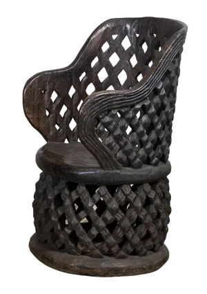 African Sculpted Bamileké Throne Chair, 1980s