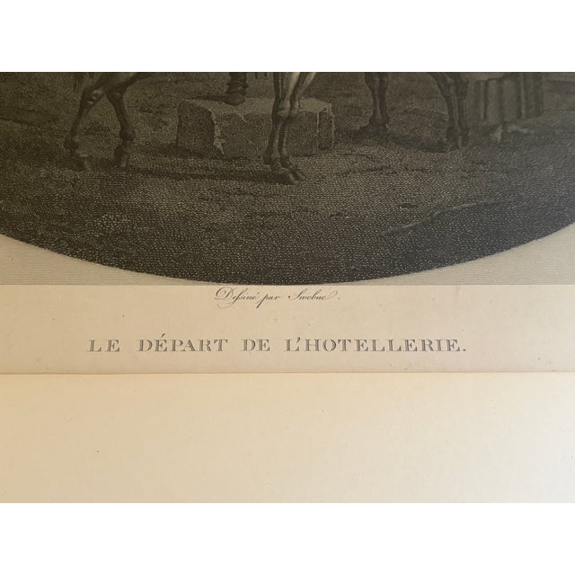 Early 20th C. French “Le Départ De L’Hôtellerie” Equestrian Print in Giltwood Frame For Sale - Image 11 of 13