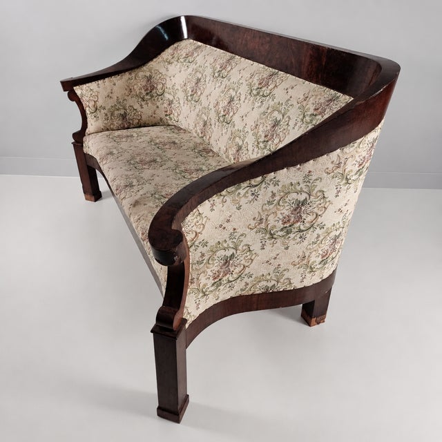 Biedermeier Walnut Veneer Sofa For Sale - Image 9 of 11