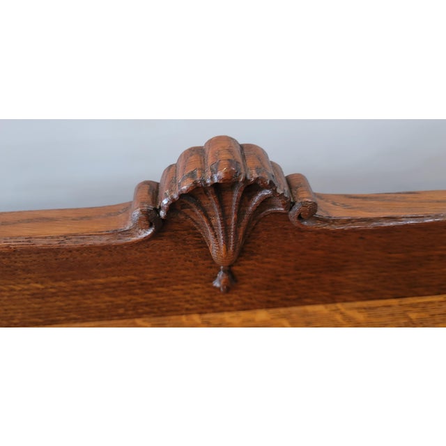 Antique 1880s Oak Desk With Drawer Quarter Sawn Grain For Sale - Image 11 of 12