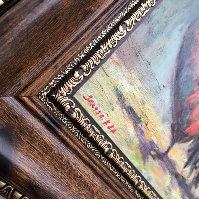 Framed Rooster Original Painting Farm Decor by Valeriya Serova For Sale - Image 10 of 16