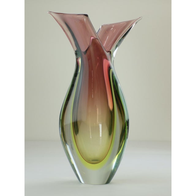 1960s Vintage Green Murano Glass Sommerso Vase by Flavio Poli for Seguso, 1960s For Sale - Image 5 of 5