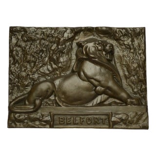 Bronze Lion de Belfort Plate from Douchy Tourcoing, Early 19th Century For Sale