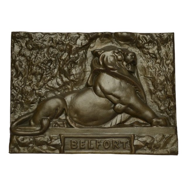 Bronze Lion de Belfort Plate from Douchy Tourcoing, Early 19th Century For Sale