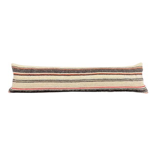 Turkish Hemp Pillow Cushion Natural Beige Brown Cushion Cover 12"x46" For Sale