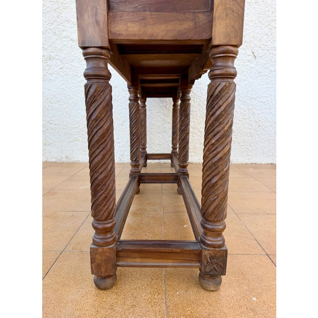 Early 20th Century Spanish Baroque Style Hardwood Console Table, 1930s For Sale - Image 10 of 12