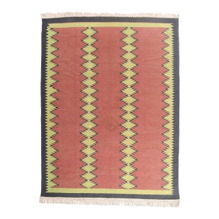 Vintage Indian Dhurrie Rug, 09'08 X 12'09 For Sale