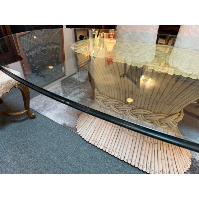 McGuire Circa 1960 McGuire Fine Furniture Sheaf of Wheat Dining Table For Sale - Image 4 of 12