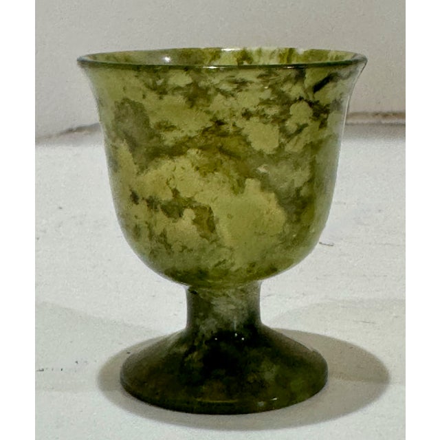 Pair of Translucent Celadon & Spinach Jade Cups – Chinese For Sale - Image 4 of 6