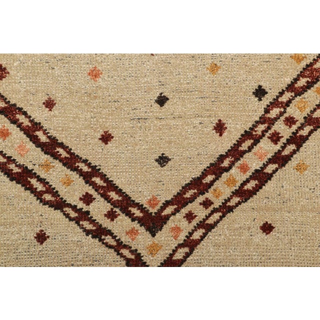 Traditional Rug & Kilim’s Traditional Geometric Rug in Beige-Brown Tones For Sale - Image 3 of 7