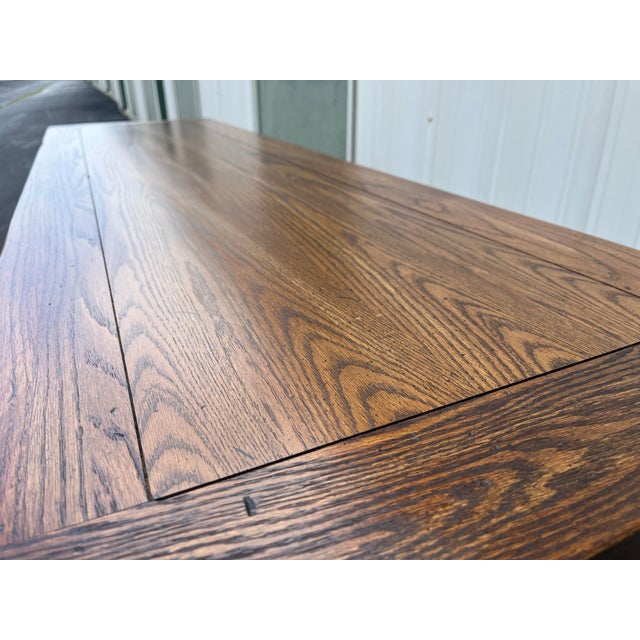 Rustic Tavern Oak Flip Top Dining Console Table For Sale - Image 9 of 12