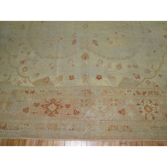 Early 20th Century Oversize Neutral Large Antique Turkish Oushak Rug - 13' x 16'9" For Sale - Image 5 of 6