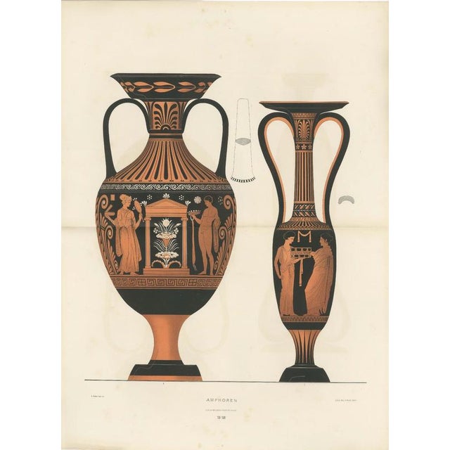 Albert Genick, Greek Amphorae with Classical Figures Double-Page, 1883, Lithograph For Sale - Image 11 of 11