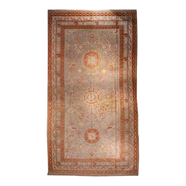 Early 20th Century Central Asian Khotan Carpet For Sale