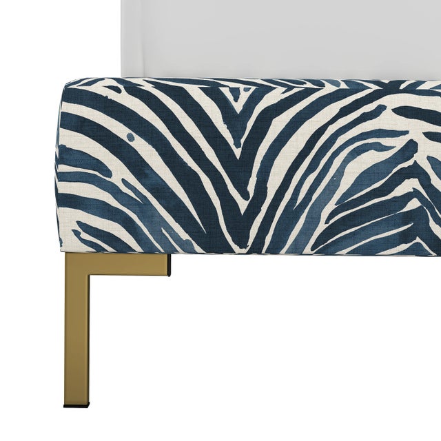 Spritely Home Norah Platform Bed in Blue Washed Zebra, Twin For Sale - Image 4 of 6