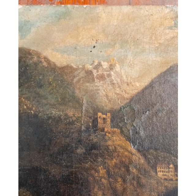 17th Century Old Master German or Dutch Alpine Landscape Painting For Sale - Image 10 of 14