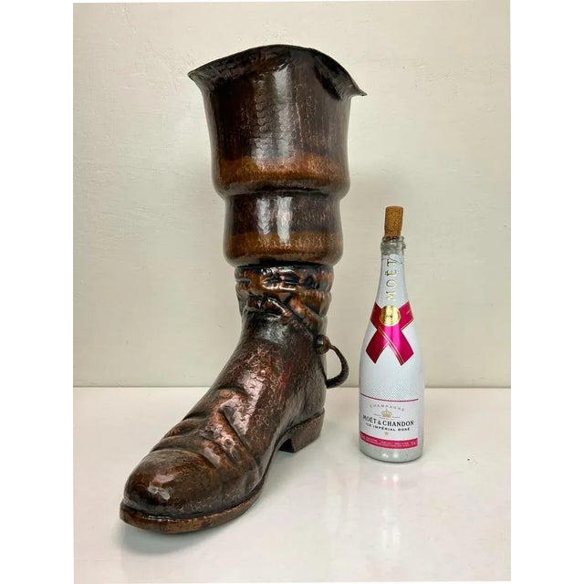 Hammered Brass Booth Umbrella Stand by Egidio Casagrande, Italy, 1950s For Sale - Image 3 of 12