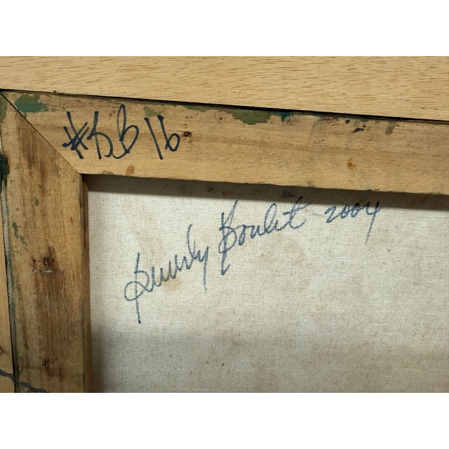 Boulet Red Flower Still Life Painting, Signed For Sale - Image 10 of 12