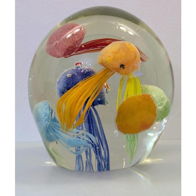 Mid-Century Modern Aquarium Sculpture with Jellyfish in Murano Glass, 1970s For Sale - Image 3 of 15
