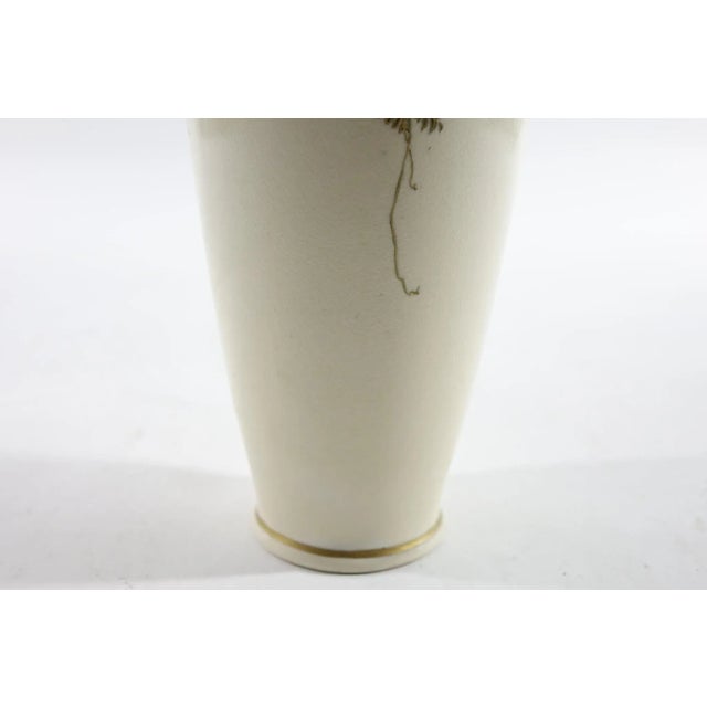 Antique White Decorated Asian Porcelain Vase For Sale - Image 8 of 9